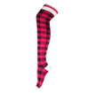 Red Plaid Pook Thigh-High Sky-High Knee Socks