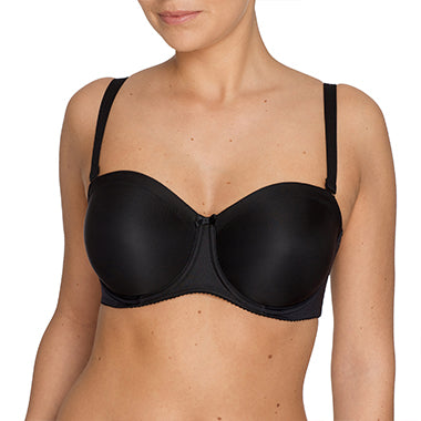 Black Prima Donna Satin Strapless Wire Bra