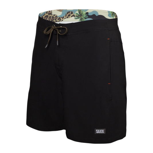 Black SAXX Betawave 2-in-1 Board Shorts - 17"