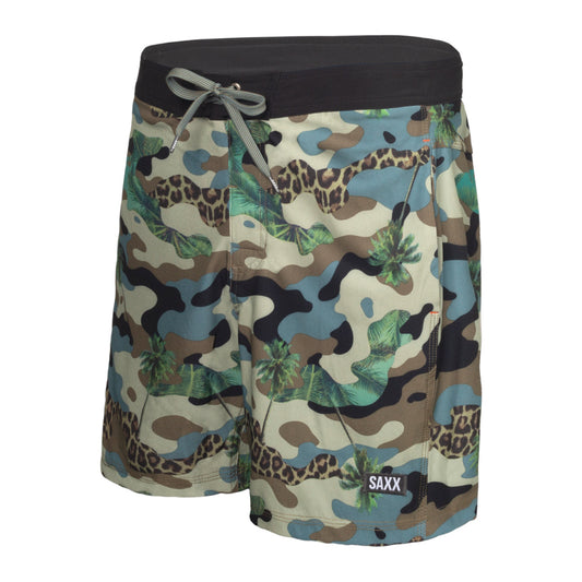 Green Jungle Camo SAXX Betawave 2-in-1 Board Shorts - 17"