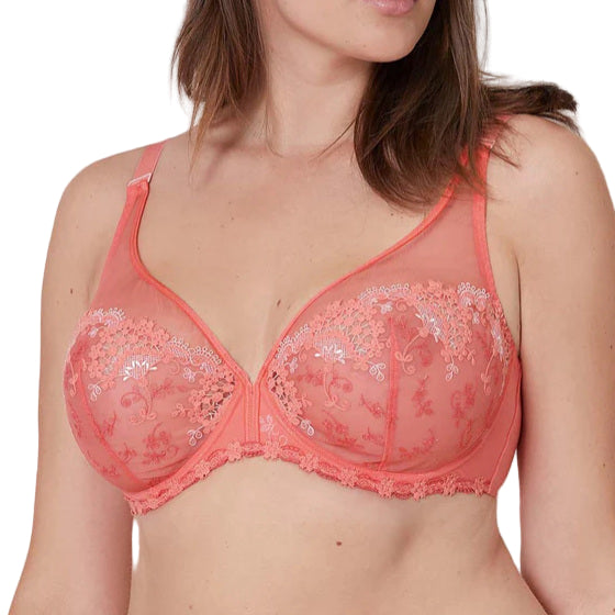 Coral Simone Pérèle Wish Triangle Plunge Bra