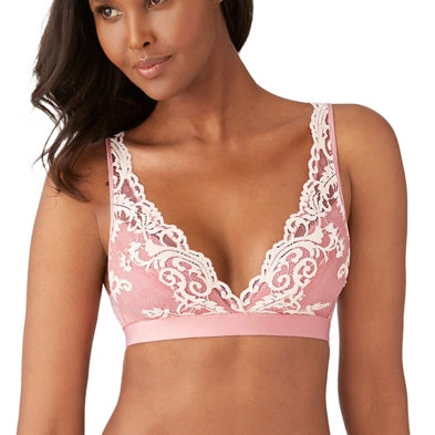 Rose Pink Wacoal Instant Icon Wirefree Lace Bralette - 